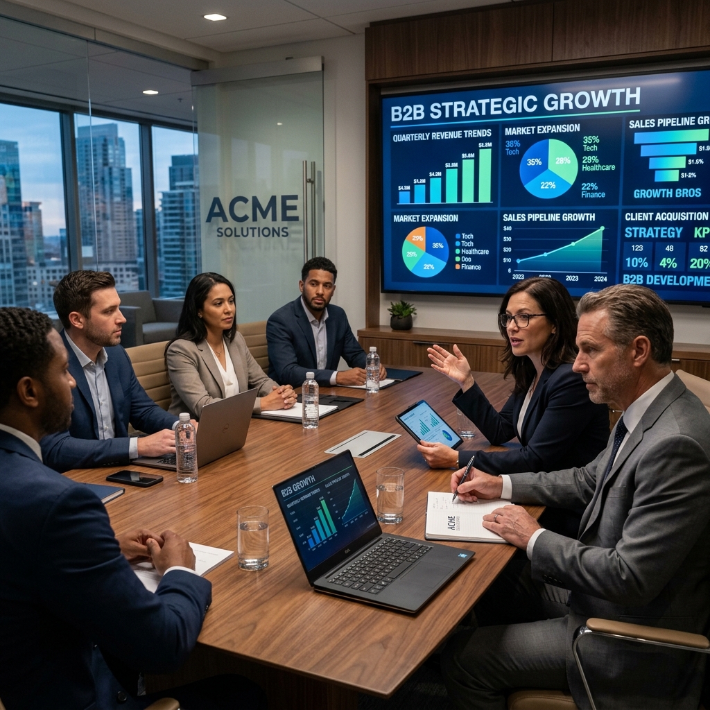 B2B Growth Systems — Strategic corporate boardroom
